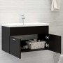Mueble con lavabo madera de ingeniería negro de vidaXL, Tocadores de baño - Ref: Foro24-3070830, Precio: 184,08 €, Descuento: %
