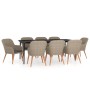 Juego de comedor de jardín 9 piezas y cojines marrón de , Conjuntos de jardín - Ref: Foro24-3099528, Precio: 1,00 €, Descuent...