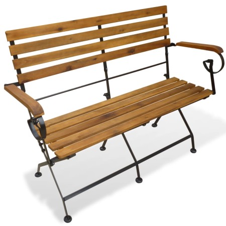 Banco de jardín plegable madera maciza de acacia 112 cm de , Bancos de jardín - Ref: Foro24-43736, Precio: 173,74 €, Descuent...