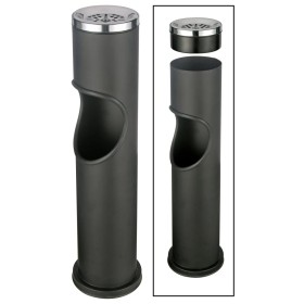 HI Papelera con cenicero negro 46,5 cm de , Ceniceros - Ref: Foro24-429106, Precio: 30,07 €, Descuento: %
