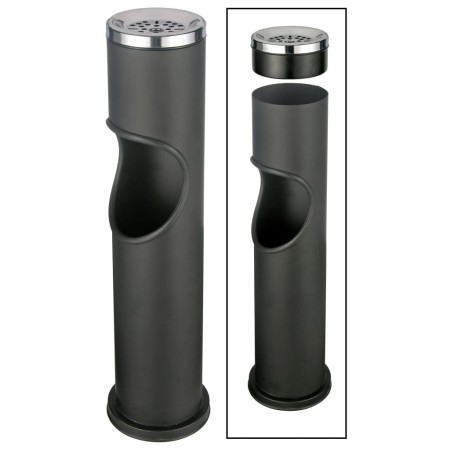 HI Papelera con cenicero negro 46,5 cm de , Ceniceros - Ref: Foro24-429106, Precio: 30,07 €, Descuento: %