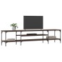 Mueble TV madera ingeniería y hierro marrón roble 201x35x45 cm de , Muebles TV - Ref: Foro24-831817, Precio: 84,88 €, Descuen...