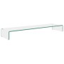 Soporte para TV/Elevador monitor cristal claro 120x30x13 cm de , Muebles TV - Ref: Foro24-244133, Precio: 129,40 €, Descuento: %