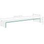 Soporte para TV/Elevador monitor cristal claro 120x30x13 cm de , Muebles TV - Ref: Foro24-244133, Precio: 129,40 €, Descuento: %