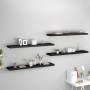 Estantes flotantes de pared 4 uds MDF negro 120x23,5x3,8cm de , Estantes y estanterías - Ref: Foro24-323843, Precio: 112,15 €...