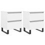 Mesitas de noche 2 uds madera de ingeniería blanco 40x35x50 cm de , Mesitas de noche - Ref: Foro24-826893, Precio: 101,43 €, ...