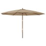 Sombrilla de jardín con poste de madera gris taupé 400x273 cm de , Sombrillas - Ref: Foro24-363178, Precio: 140,58 €, Descuen...