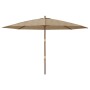 Sombrilla de jardín con poste de madera gris taupé 400x273 cm de , Sombrillas - Ref: Foro24-363178, Precio: 140,58 €, Descuen...