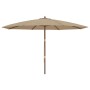 Sombrilla de jardín con poste de madera gris taupé 400x273 cm de , Sombrillas - Ref: Foro24-363178, Precio: 140,58 €, Descuen...