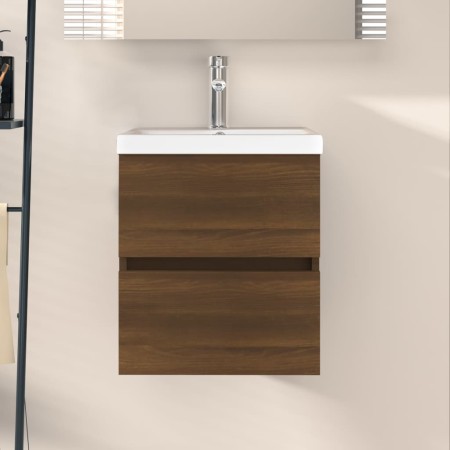 Mueble de lavabo madera de ingeniería marrón roble 41x38,5x45cm de , Muebles de baño - Ref: Foro24-815647, Precio: 45,71 €, D...