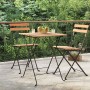 Mesa de cafetería plegable teca maciza y acero 55x54x71 cm de , Mesas de jardín - Ref: Foro24-319978, Precio: 65,97 €, Descue...