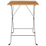 Mesa de cafetería plegable teca maciza y acero 55x54x71 cm de , Mesas de jardín - Ref: Foro24-319978, Precio: 65,97 €, Descue...