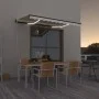 Toldo retráctil manual con LED color crema 350x250 cm de vidaXL, Toldos - Ref: Foro24-3069082, Precio: 450,23 €, Descuento: %