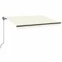 Manual retractable awning with cream-colored LED 350x250 cm by vidaXL, Awnings - Ref: Foro24-3069082, Price: 450,23 €, Discou...