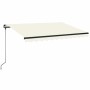 Toldo retráctil manual con LED color crema 350x250 cm de vidaXL, Toldos - Ref: Foro24-3069082, Precio: 440,77 €, Descuento: %