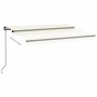 Toldo retráctil manual con LED color crema 350x250 cm de vidaXL, Toldos - Ref: Foro24-3069082, Precio: 440,77 €, Descuento: %