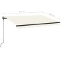 Toldo retráctil manual con LED color crema 350x250 cm de vidaXL, Toldos - Ref: Foro24-3069082, Precio: 440,77 €, Descuento: %