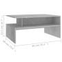 Mesa de centro madera contrachapada gris hormigón 90x60x42,5 cm de , Mesas de centro - Ref: Foro24-803258, Precio: 69,08 €, D...