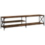 Mueble TV metal madera contrachapada roble ahumado 200x40x50 cm de , Muebles TV - Ref: Foro24-826741, Precio: 95,61 €, Descue...