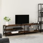 Mueble TV metal madera contrachapada roble ahumado 200x40x50 cm de , Muebles TV - Ref: Foro24-826741, Precio: 95,61 €, Descue...