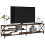 Mueble TV metal madera contrachapada roble ahumado 200x40x50 cm de , Muebles TV - Ref: Foro24-826741, Precio: 95,61 €, Descue...