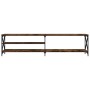 Mueble TV metal madera contrachapada roble ahumado 200x40x50 cm de , Muebles TV - Ref: Foro24-826741, Precio: 95,61 €, Descue...