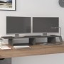 Soporte de monitor madera maciza de pino gris 100x27x15 cm de , Bases y elevadores para ordenadores - Ref: Foro24-813981, Pre...