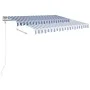 Toldo automático retráctil azul y blanco 300x250 cm de vidaXL, Toldos - Ref: Foro24-3068866, Precio: 315,73 €, Descuento: %