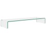Soporte para TV/Elevador monitor cristal claro 100x30x13 cm de , Muebles TV - Ref: Foro24-244131, Precio: 121,48 €, Descuento: %