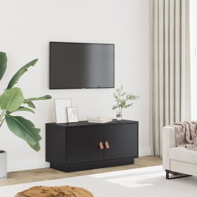 Mueble de TV de madera maciza de pino negro 80x34x40 cm de , Muebles TV - Ref: Foro24-818234, Precio: 70,14 €, Descuento: %