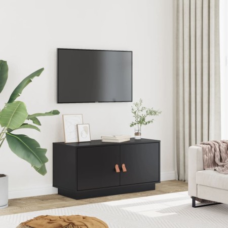 Mueble de TV de madera maciza de pino negro 80x34x40 cm de , Muebles TV - Ref: Foro24-818234, Precio: 70,14 €, Descuento: %