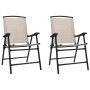 Sillas plegables de jardín 2 unidades textilene color crema de , Sillas de jardín - Ref: Foro24-47924, Precio: 93,19 €, Descu...