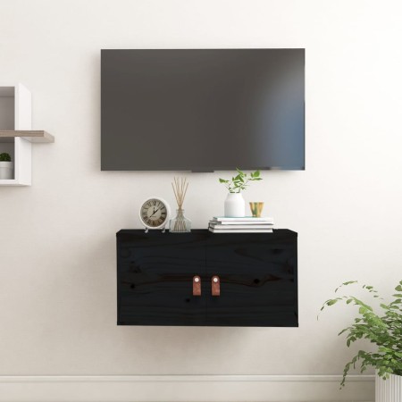 Armario de pared de madera maciza de pino negro 60x30x30 cm de , Estantes y estanterías - Ref: Foro24-818373, Precio: 76,15 €...