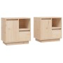 Mesitas de noche 2 uds madera maciza de pino 50x34x50 cm de , Mesitas de noche - Ref: Foro24-814480, Precio: 103,21 €, Descue...