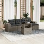 Set de muebles de jardín 6 pzas y cojines ratán sintético gris en Conjuntos de jardín | Comprar online en Foru.es