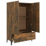 Aparador de madera contrachapada roble ahumado 70x31x115 cm de , Aparadores - Ref: Foro24-817474, Precio: 85,20 €, Descuento: %