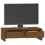 Soporte de monitor madera maciza pino marrón miel 50x27x15 cm de , Bases y elevadores para ordenadores - Ref: Foro24-813957, ...