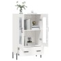 Aparador alto madera de ingeniería blanco brillo 69,5x31x115 cm de , Aparadores - Ref: Foro24-828310, Precio: 104,46 €, Descu...