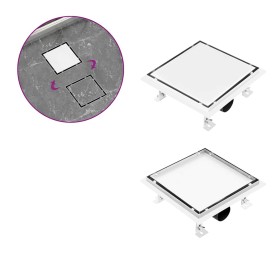 Desagüe de ducha cubierta inserción suelo acero inox. 23x23 cm de , Desagües - Ref: Foro24-145995, Precio: 48,79 €, Descuento: %