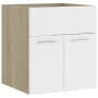 Mueble con lavabo madera de ingeniería blanco y roble Sonoma de vidaXL, Tocadores de baño - Ref: Foro24-3070816, Precio: 118,...