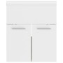 Mueble con lavabo madera de ingeniería blanco y roble Sonoma de vidaXL, Tocadores de baño - Ref: Foro24-3070816, Precio: 118,...