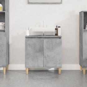 Armario de lavabo madera contrachapada gris hormigón 58x33x60cm de , Tocadores de baño - Ref: Foro24-821256, Precio: 53,95 €,...