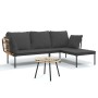 Set muebles jardín 3 pzas y cojines gris oscuro ratán sintético de , Conjuntos de jardín - Ref: Foro24-364109, Precio: 274,71...