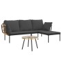 Set muebles jardín 3 pzas y cojines gris oscuro ratán sintético de , Conjuntos de jardín - Ref: Foro24-364109, Precio: 274,71...