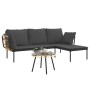 Set muebles jardín 3 pzas y cojines gris oscuro ratán sintético de , Conjuntos de jardín - Ref: Foro24-364109, Precio: 274,71...