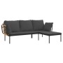 Set muebles jardín 3 pzas y cojines gris oscuro ratán sintético de , Conjuntos de jardín - Ref: Foro24-364109, Precio: 274,71...
