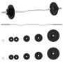Juego de barra con discos 30 kg hierro fundido y acero cromado de , Peso libre - Ref: Foro24-93628, Precio: 132,08 €, Descuen...