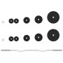 Juego de barra con discos 30 kg hierro fundido y acero cromado de , Peso libre - Ref: Foro24-93628, Precio: 132,08 €, Descuen...