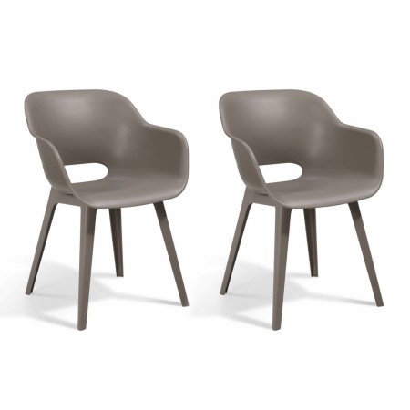 Keter Sillas de jardín Akola 2 unidades capuchino de , Sillas de jardín - Ref: Foro24-422805, Precio: 161,26 €, Descuento: %