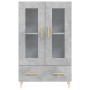 Aparador alto madera de ingeniería gris hormigón 69,5x31x115 cm de , Aparadores - Ref: Foro24-828288, Precio: 85,90 €, Descue...
